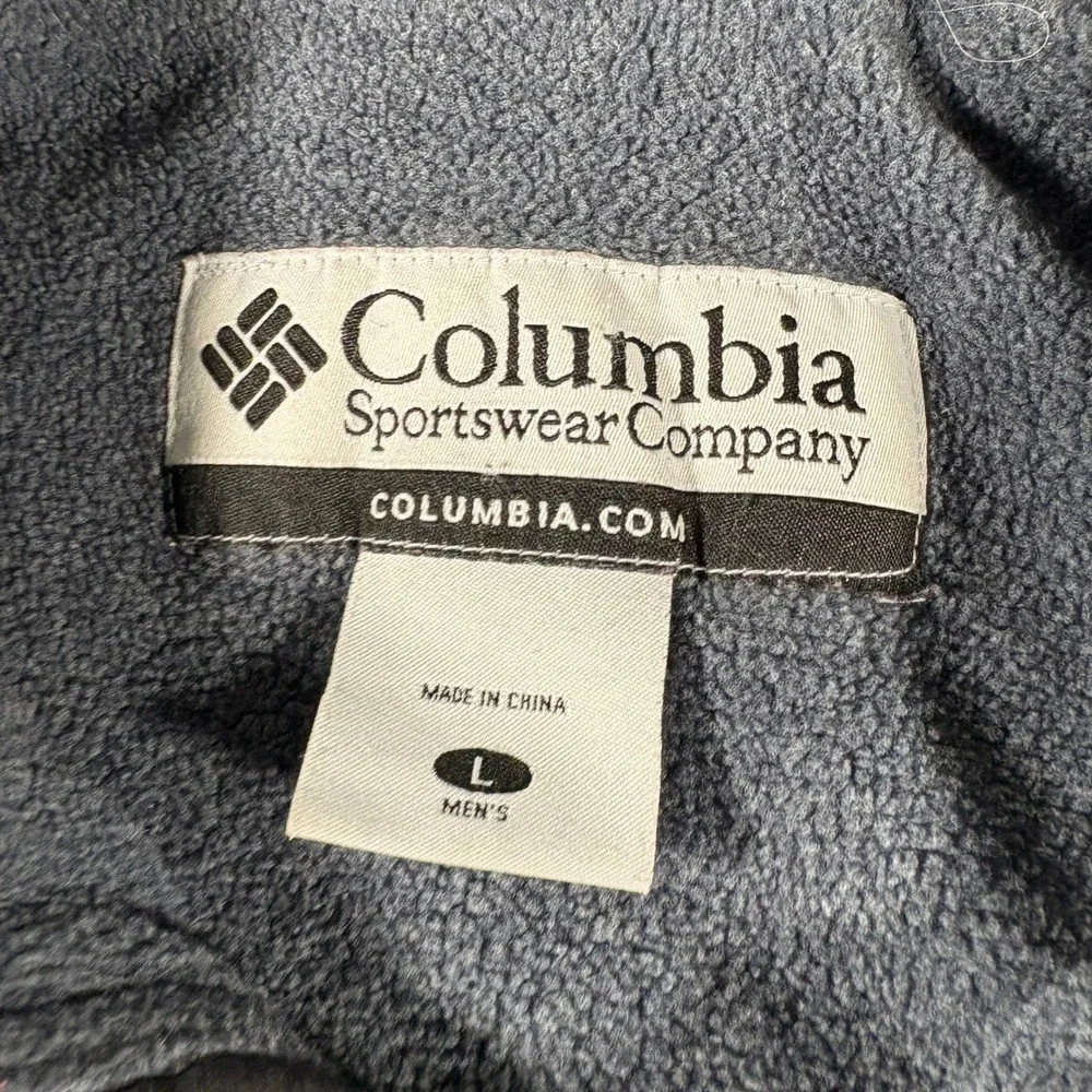 Columbia Full Zip Jacket Mens Large Navy‎ Blue Fleece Lined Heavyweight Outdoor